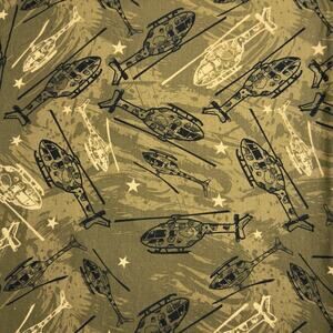 Army Theme Helicopter Star Novelty Print by Joann Fabrics **Washed** - 1/2 Yard